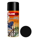 Tinta Spray Esmalte Anti Ferrugem Preto Brilhante 350ml