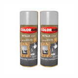 Tinta Spray Metallik Colorgin Secagem Rápida 350ml Kit C/2