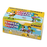 Tinta Tempera Guache Acrilex Atacado 25 Cxs De 6 Cores 15 Ml