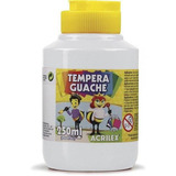 Tinta Tempera Guache Escolar Branco 250ml