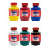 Tintas Guache Grandes Coloridas Sortidas Faber - Kit 6 Cores
