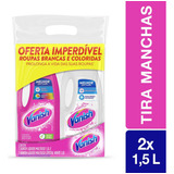 Tira Manchas Vanish Líquido Multiuso Para Roupas Brancas E Roupas Coloridas - 2 Unidades De 1,5l