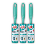 Tira Pelo Roupa Rolo Adesivo Rolinho C/ 30 Folhas Kit 3 Pcs