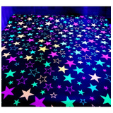 Tnt Estampado Estrela Neon 50m X 1,40m Brilha Na Luz Negra