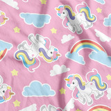Tnt Estampado Unicórnio Nuvens Decoracao 1,4m X 10 Metros