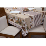 Toalha De Mesa 10 Cadeiras Tecido Linhão Grosso 3,00 X 1,45 Cor Estampa 04