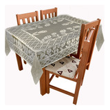 Toalha De Mesa 4 Lugares De Renda Tulipa Palha 1,60 X 1,60m Túlipa