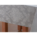 Toalha De Mesa 8 Lugares Retangular Nobre Jacquard 1,60x2,60 Cor Cinza