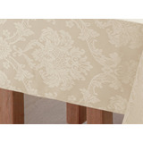 Toalha De Mesa 8 Lugares Retangular Nobre Jacquard 1,60x2,60 Cor Palha