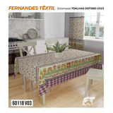 Toalha De Mesa De 12 Lugares Tecido Oxford Retangular