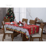 Toalha De Mesa De Natal Ceia Natalina 6 Lugares 2,00mx1,40m