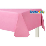 Toalha De Mesa De Plástico Perolizada Lisa 80x80 Descartável Cor Rosa