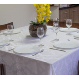 Toalha De Mesa Glamour Quadrada Jacquard 8 Lugares 2,20x2,20