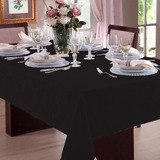 Toalha De Mesa Jacquard Admirare 8 Lugares Quadrada Preta