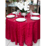 Toalha De Mesa Jacquard Redonda Glamour 8 Lugares - 2,40mts