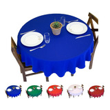 Toalha De Mesa Linda Prática Oxford Liso 1,40 X 1,40 Redonda Cor Azul