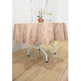 Toalha De Mesa Redonda 1,80m Para 6 Lugares Jacquard