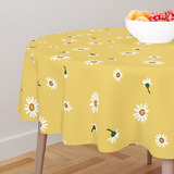 Toalha De Mesa Redonda 4 Lugares 1,40m - Premium Cor Amarelo
