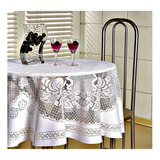 Toalha De Mesa Redonda Renda Jacquard 1,60 Mts 4 Lugares