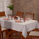 Toalha De Mesa Retangular Grande Jacquard Luxuosa 10 Lugares