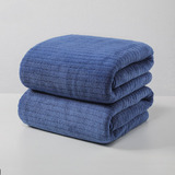 Toalha Listrada De Veludo Coral: Toalha De Banho Absorvente