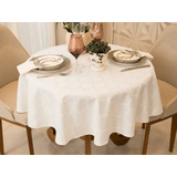 Toalha Mesa Redonda Jacquard 4 A 6 Lugares 1,70m .