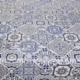 Toalha Mesa Térmica Impermeável Pvc Azulejo Azul 1,40x2,50