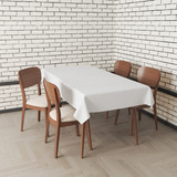 Toalha Mesa Térmica Impermeável Pvc Linho Branco 1,80x1,40