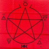Toalha Pentagrama Vermelha 70cm Para Altar