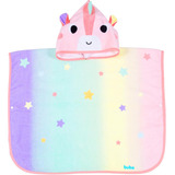Toalha Poncho Buba Com Capuz Zoo Unicórnio Rosa