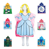 Toalha Poncho De Praia Piscina Infantil Com Capuz Estampada