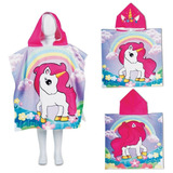 Toalha Poncho Infantil Com Capuz Saída Praia Piscina Banho