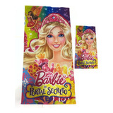 Toalha Praia Banho Grande Mais Toalha Lancheira Rosto Barbie