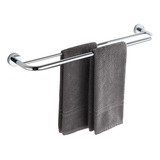 Toalheiro Duplo Banheiro 62cm Porta Toalha Cromado Suporte