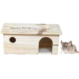 Toca Para Chinchila Mini Coelhos Casinha Grande De Madeira 