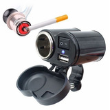 Tomada 12v E 5v Usb Para Moto Carrega Celular Gps