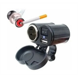 Tomada Acendedor Cigarro E Usb P/moto Carregador Celular Gps