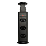 Tomada Bivolt Para Cozinhas Cor Preto Nkf Torre Multiplug 3 Tomadas