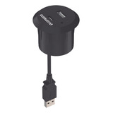 Tomada Com 1 Usb E 1 Usb-c De Embutir Para Móveis Preto - So