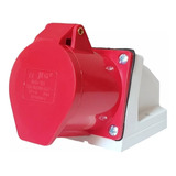 Tomada De Sobrepor 3p+t / 32a / 380v / 6h / Vermelha - Ip44