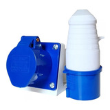 Tomada De Sobrepor + Plugue 3p+t / 32a / 220v / 9h / Azul