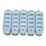 Tomada Em Barra Quadrupla 10a/20a Kit 5 Peças Extensão Régua
