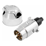 Tomada Fêmea E Tomada Macho Plug Cromado Carretinha, Engate