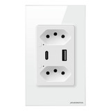 Tomada Inteligente Wifi Usb Dupla 16a 3 Pinos Smart Novadigital Alexa Tuya Smart Life 110v 220v Branca