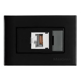Tomada P/ Moveis Margirius Rj45 Preta Informatica Nbr 14136 Cor Preto