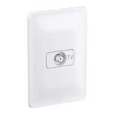Tomada Para Antena Tv Coaxial Com Placa Branca 4x2 Cor Branco