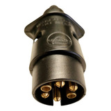 Tomada Plug Engate Carreta Macho 6 Polos Universal Preto