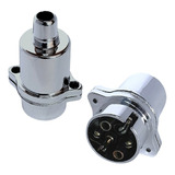 Tomada Plug Macho Conector Cromado Engate Carretinha Reboque