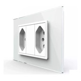 Tomada Resistente De Luxo Vidro Temperado 4x2 2 Soquete 10a Cor Branco
