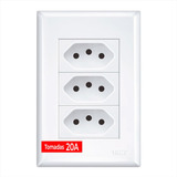 Tomada Triplas 20a 2p+t 250v Conjunto 4x2 Fame